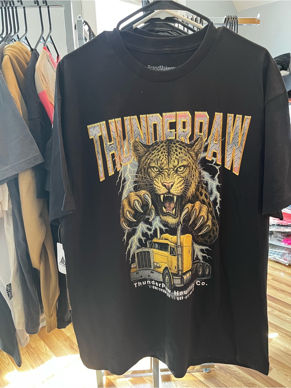 Thunderpaw Graphic Short Sleeve Tee - Black with Yellow Accent